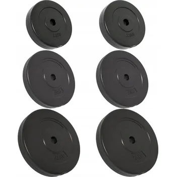 Sada závaží na činky 2 x 2,5 kg, 2 x 5 kg, 2 x 7,5 kg, černá