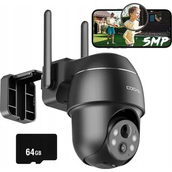 IP kamera BEZDRÁTOVÁ VENKOVNÍ WIFI KAMERA OTOČNÁ IP 5Mpx MONITORING P2P 64gb