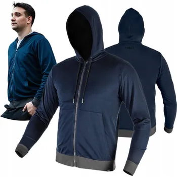 Pánská mikina PÁNSKÁ MIKINA NEO S KAPUCÍ KLOKANKA MODRÁ, POHODLNÁ, vel. M /50