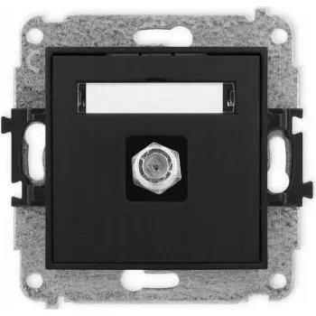 Elektrická zásuvka Anténní zásuvka nástěnná Karlik černá