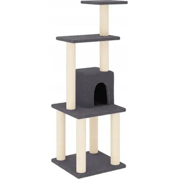 Škrabadlo pro kočky tmavě šedé 35 x 35 x 105 cm, materiál dřevotříska, plyš