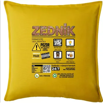 Polštář Profese - informace o produktu - ZEDNÍK - Polštář 50x50 - 50x50 - Pouze potah ( Žlutá )