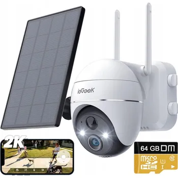 IP kamera Venkovní otočná kamera Akumulátor Bezdrátová IP WiFi 2K 3MPx 64GB