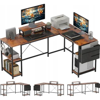 Psací stůl Obdélníkový psací stůl Homcom 120 x 168 x 90 cm, odstíny hnědé