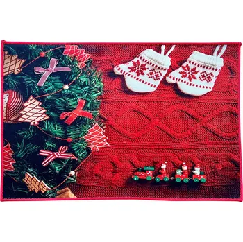 Koupelnová předložka VÁNOČNÍ PŘEDLOŽKA / ROHOŽKA DO KOUPELNY 40x60 CM - PROTISKLUZOVÁ