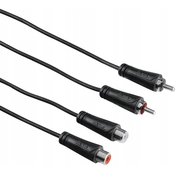 Audio kabel Hama 3m audio kabel 2 x RCA (cinch) prodlužovací, černý