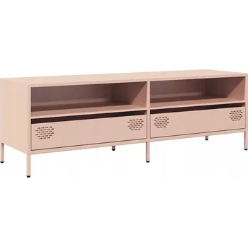 Televizní stolek TV stolek, růžový, 135x39x43,5 cm, ocel válcovaná za studena