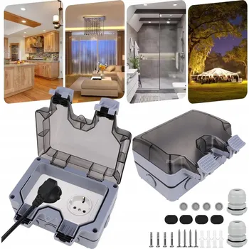 Elektrická zásuvka DVOJITÁ VODOTĚSNÁ ELEKTRICKÁ ZÁSUVKA S OCHRANOU IP66