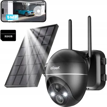 IP kamera SOLÁRNÍ IP KAMERA OTOČNÁ VENKOVNÍ WIFI 5MPx 1944P HD 4xZOOM PZT 32GB