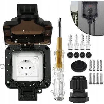 Elektrická zásuvka Jedna venkovní zahradní zásuvka IP66 - vodotěsná, externí zásuvka