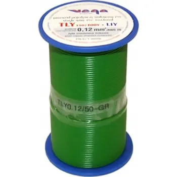 elektrický kabel Vodič TLY/LIY 0,12 mm2 50 m Zelený