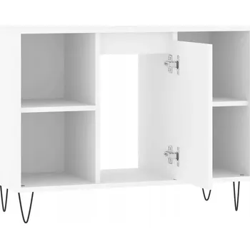 Koupelnový nábytek Bílá koupelnová skříňka 80 x 33 x 60 cm, se 4 policemi a železnými nožičkami