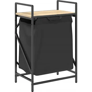 Koš na prádlo Koš na prádlo s výsuvnými taškami, černá/dub sonoma, 50x33x77 cm