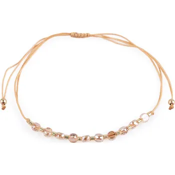 Náramek Náramek shamballa broušené korálky s AB efektem, malé, 5 zlatá sv. AB