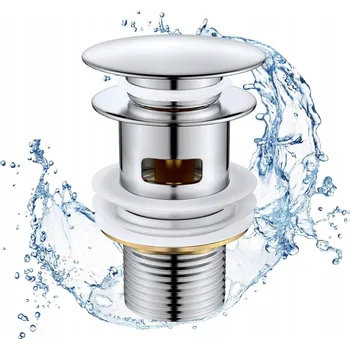 Sifon VÝPUSTNÝ VENTIL PRO UMYVADLA A DŘEZY S PŘEPADEM UNIVERZÁLNÍ STŘÍBRNÝ 66mm