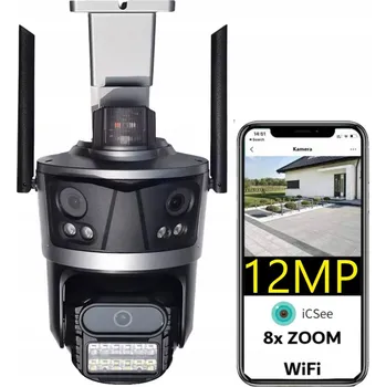 IP kamera EXTERNÍ IP KAMERA OTOČNÁ 3 OBJEKTIVY TROJITÁ WiFi 12Mpx ZOOM ICSee