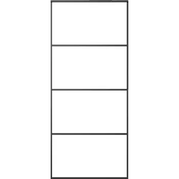 Interiérové dveře Černé posuvné hliníkové dveře 90 x 205 cm, sklo ESG, 20 mm