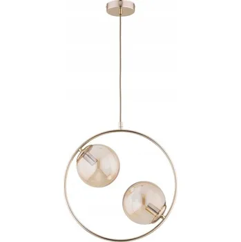 Adino závěsné svítidlo 2xE14, antické zlato/jantarová, Alfa