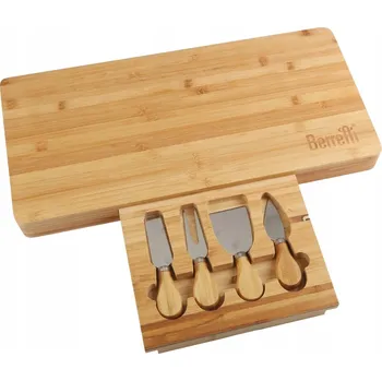 Kuchyňské prkénko BERRETTI Bambusové prkénko na krájení se sadou nožů na sýr BR-7573