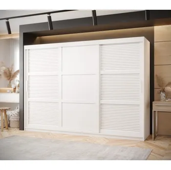 Šatní skříň Posuvná šatní skříň Zaluzja 3 250 - Abiks Meble Bílý Mat 250x200 cm