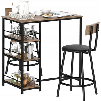 Jídelní set Barový stůl se 2 židlemi, sada do kuchyně, moderní