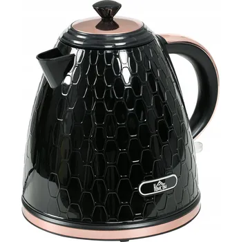 Rychlovarná konvice HOMCOM Rychlovarná konvice, 2200 W, ukazatel hladiny vody, filtr, rychlé vaření, Černá