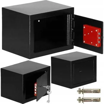 Trezor Klíčový trezor Springos černý na dokumenty a peníze 17x23x17 cm