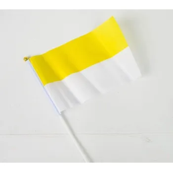 Žluto-bílá vlajka 12 Ks PAPÁŽSKÁ