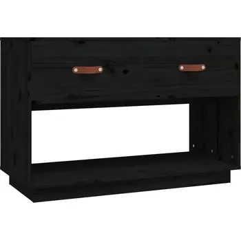 Televizní stolek TV stolek, černý, 90x40x60 cm, masivní borové dřevo