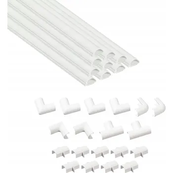 kabelová chránička Lišta pro zakrytí kabelů bílá 8 x 1 m 20x10 mm D-Line 1D2010W/8