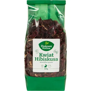 Krmivo pro hlodavce Ziołowa Kotlina | Pamlsek pro hlodavce a králíky | Květ ibišku 100g