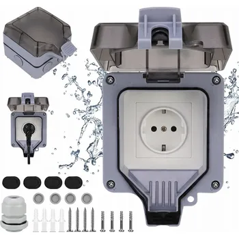Elektrická zásuvka VENKOVNÍ ZAHRADNÍ VODOTĚSNÁ ZÁSUVKA IP66 250V