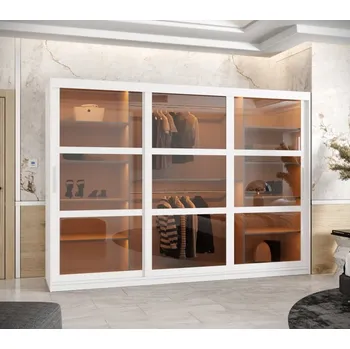 Šatní skříň Šatní skříň s posuvnými dveřmi Dome 250 - Abiks Meble Bílý Mat 250x200 cm