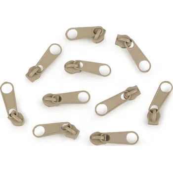 Zip Jezdec ke spirálovým zipům No 3 pro metráž typu POL, střední, 308 hnědá přírodní