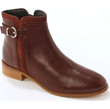 Dámská zimní obuv Blancheporte Kožené kotníkové boty bordó 41