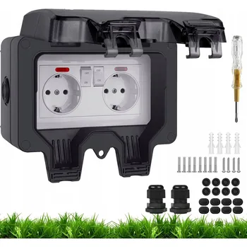 Elektrická zásuvka Vodotěsná venkovní zásuvka IP66 s vypínačem a kontrolkou