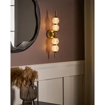 Nástěnné svítidlo LED nástěnná lampa se zlatým skleněným stínidlem kovová základna glamour styl ambientní osvětlení obývací pokoj ložnice koupelna Beliani