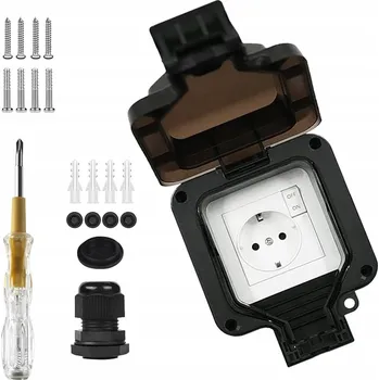 Elektrická zásuvka VENKOVNÍ VODOTĚSNÁ ZAHRADNÍ ZÁSUVKA S VYPÍNAČEM IP66