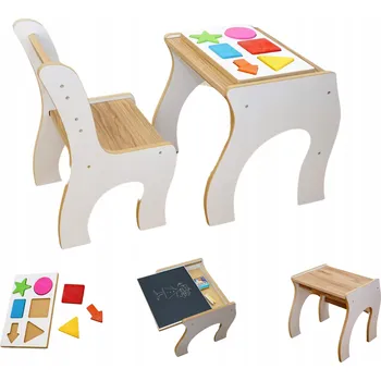 hrací stolek Dětský stůl a židlička Montessori sada s Puzzle deskou dárek