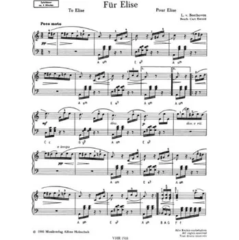 Ludwig van Beethoven: Für Elise (noty na akordeon, duet)