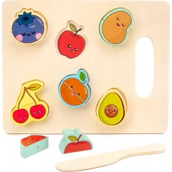 Kuchyňské prkénko Dřevěné ovoce, zelenina, prkénko a nůž