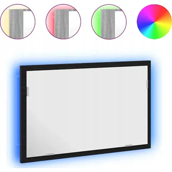 Zrcadlo Zrcadlo černý dub s LED osvětlením 60 x 37 x 8,5 cm