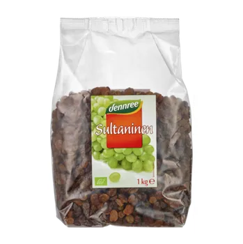 Sušené ovoce Dennree Rozinky sultánky 1 kg bio BIO VEGAN Množství: 1 ks