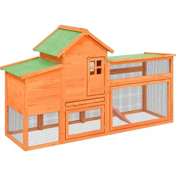 Dřevěný kurník pro kuřata a malá zvířata, hnědý, 186,5 x 58,5 x