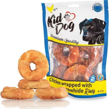 Pamlsek pro psa Kid dog KIDDOG kuřecí masíčko na buvolím 9 cm kroužku (4 ks/bal.)