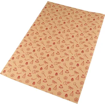 Balící papír Balicí papír vánoční 49x69 cm, střední, 1 hnědá přírodní červená