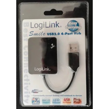 USB hub Logilink USB 2.0 HUB 4-portový Smile - černý UA0139v2