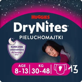 Plena Plenkové Kalhotky Huggies DryNites 8-13 let plenkové kalhotky na noc Velikost 8 18 ks