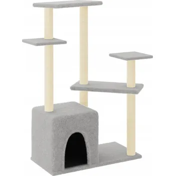 Multifunkční škrabadlo pro kočky , světle šedé, 91 x 53,5 x 107,5 cm