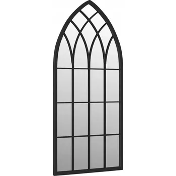 Zrcadlo Zrcadlo zahradní železné s efektem rzi, černé, 70 x 30 x 2,5 cm